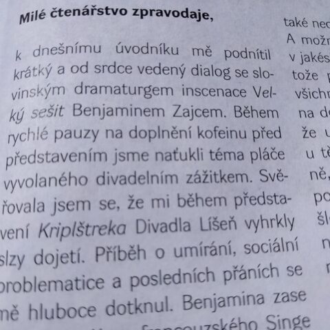 Reakce na představení Kriplštreka ve festivalovém zpravodaji